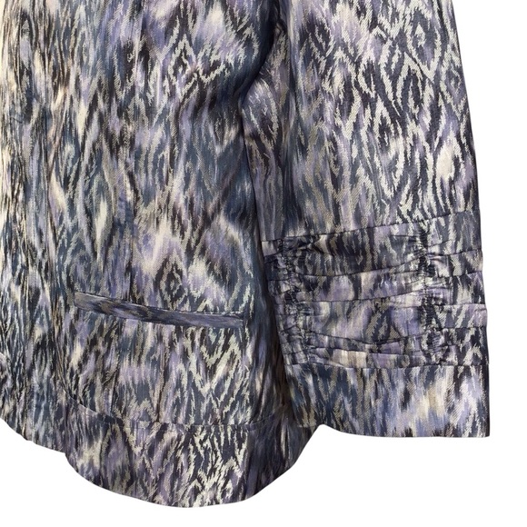 Chicos Lavender Silver Metallic Zip Front Jacket Chicos Size 2 /Medium - Picture 8 of 8